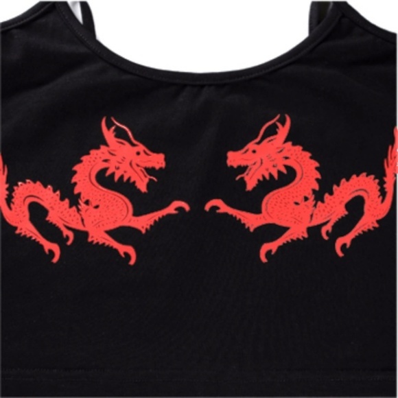 S,M,L,XL! Dragon Crop Top 90s tank - Picture 6 of 7